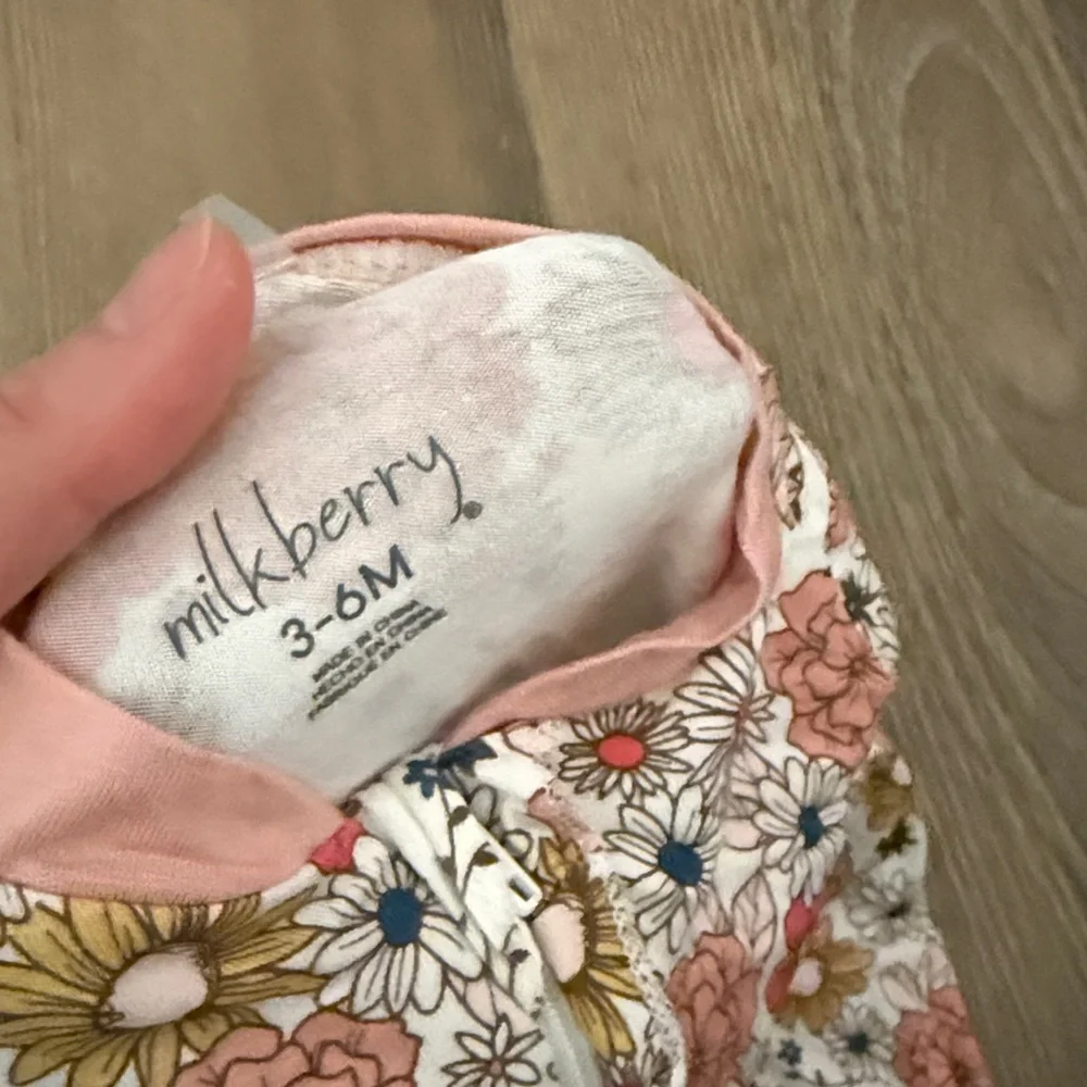 NWOT Milkberry floral ruffle bamboo viscose footie